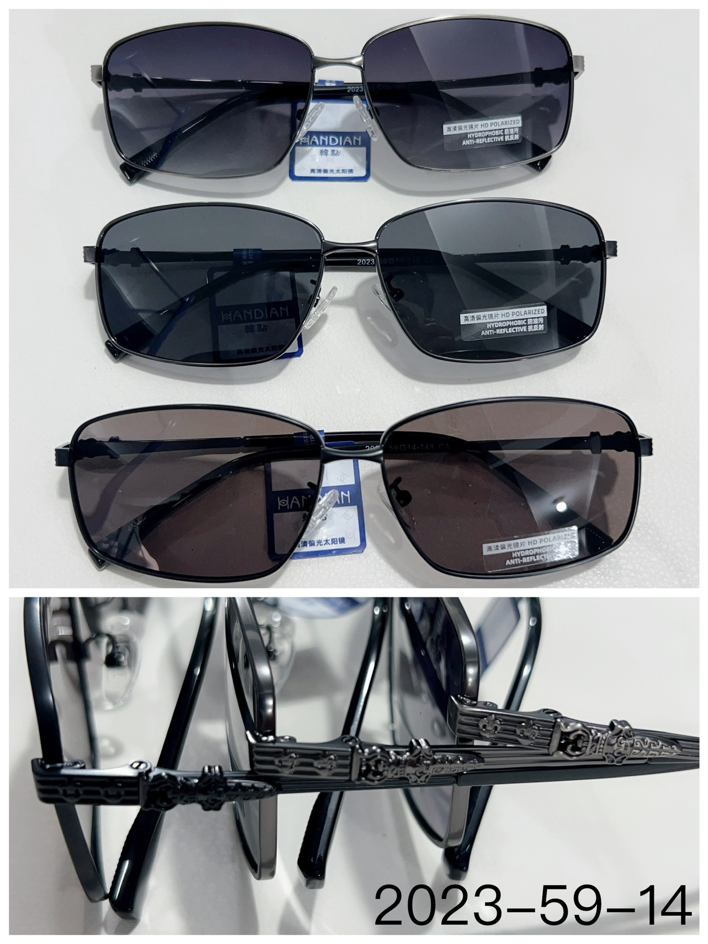 Premium! Men's TAC thickened polarized anti-UV kick-off sunglasses equipped with prescription lenses and fine engraved combination leg sunglasses