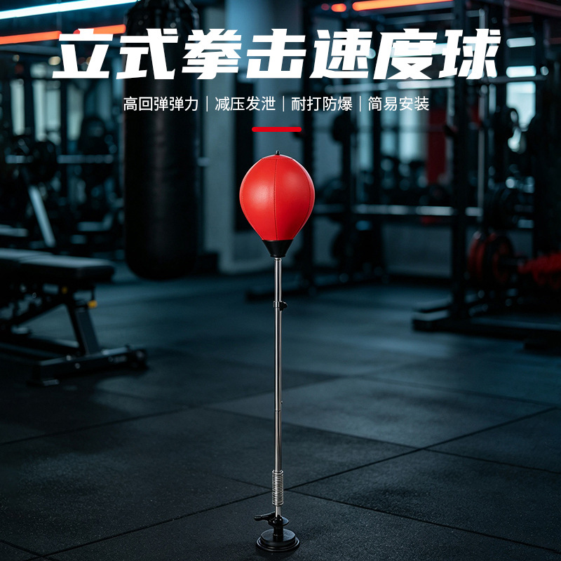 High-rebound vertical boxing speed ball with suction cup, adjustable height, for home fitness and stress relief, directly from the manufacturer, suitable for sanda reaction training