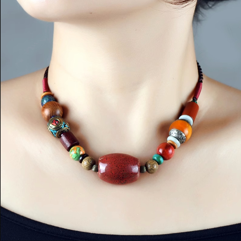 原创设计饰品民族风特色颈饰项链复古百搭短款遮疤痕女百搭锁骨链