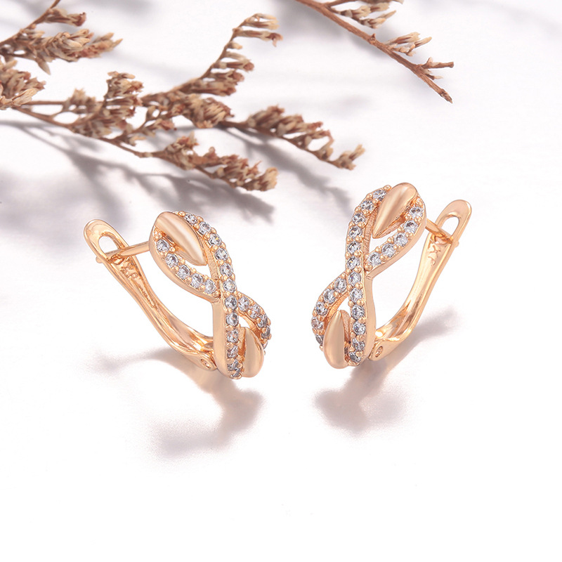 Arracadas con Símbolo de Infinito de Aleación de Cobre, Galvanizado, para Mujer image 3