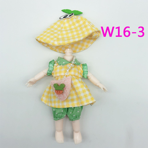 16cm 8 points bjd princess 6 inch dress up doll denim wedding dress ob11 clothes top shorts girl clothes