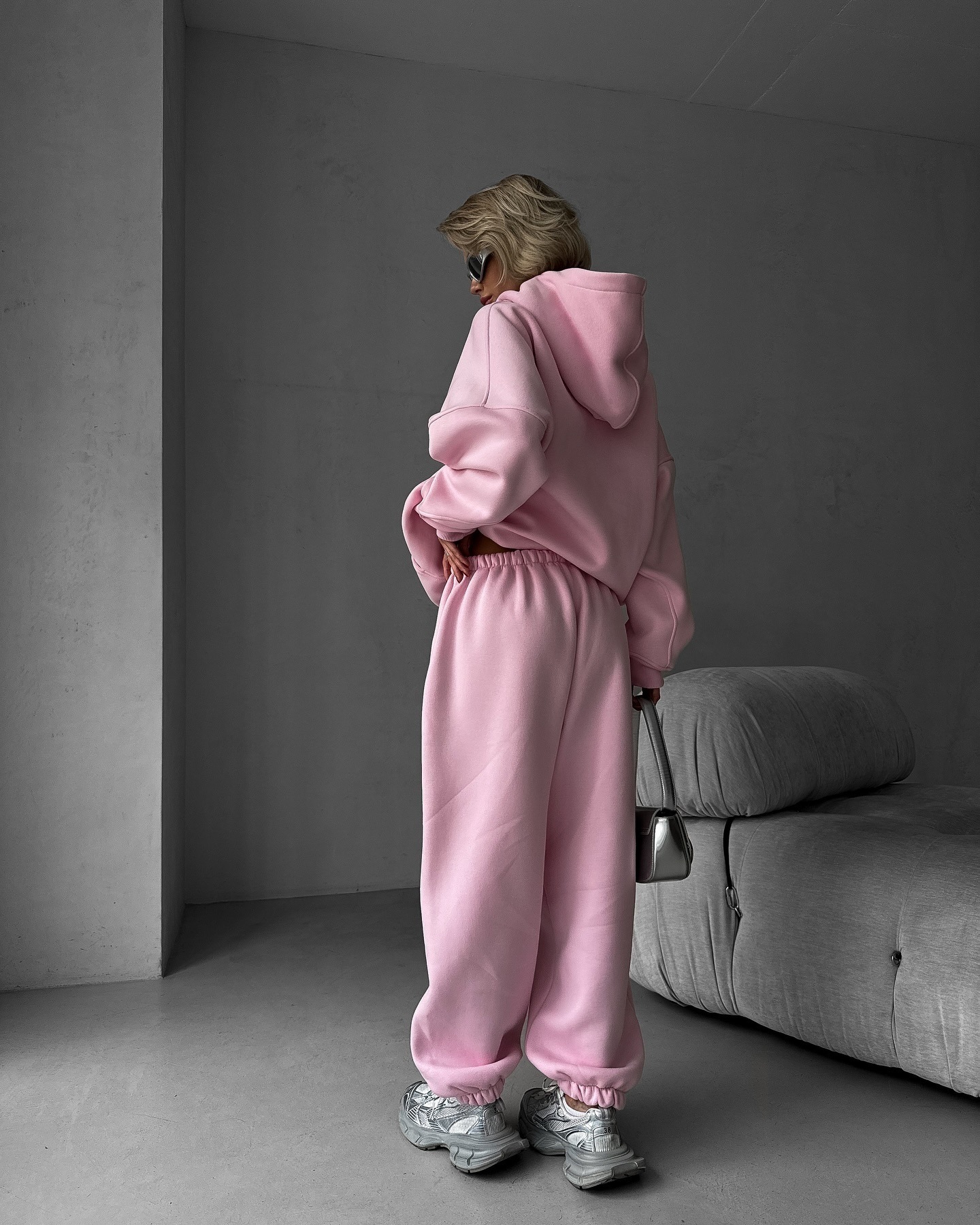 2025 Fall/Winter New European And American Solid Color Long Sleeve Hooded Sweatshirt Women's Fashion Casual Pants Sports_ecoleips.com
