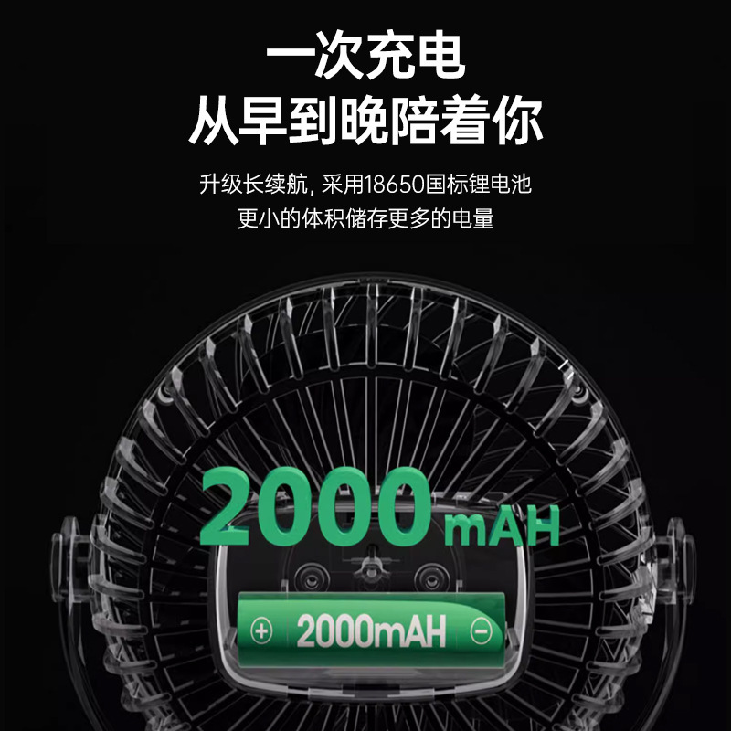 Oaks ventilador pequeño oficina de sonido ligero pequeño portátil mini clip usb ventilador de dormitorio recargable de mano