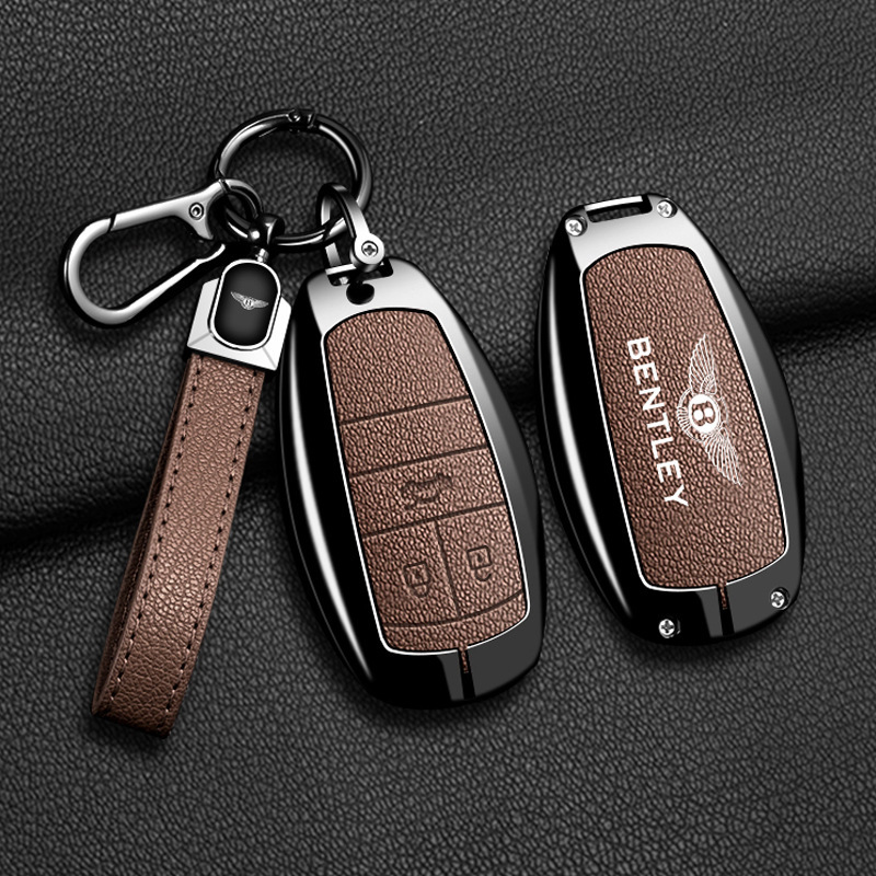 Suitable for the New Bentley Mulsanne Continental Gt Car Key Bag Flying Spur Bentayga Phev Men's and Women's Car Key Cover Buckle
