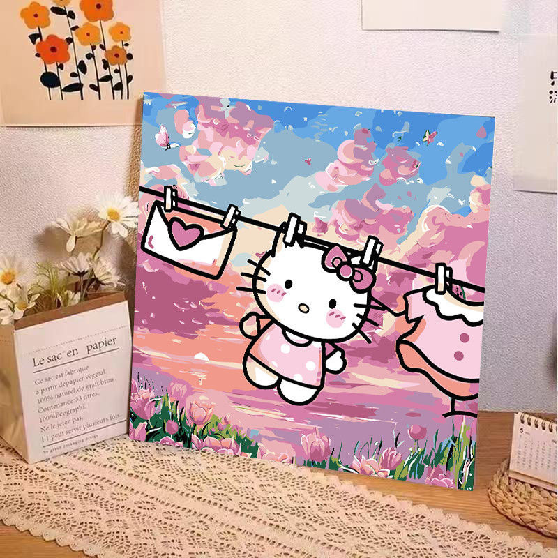 サンリオデジタル油絵 diy 手描きカラーリングクロミメロディー漫画かわいい装飾画メーカー卸売|undefined