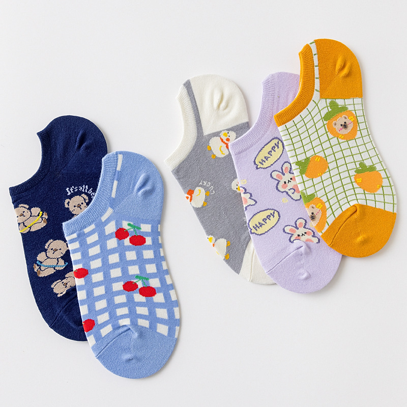 Female Japanese cartoon super short tube (boat socks) socks