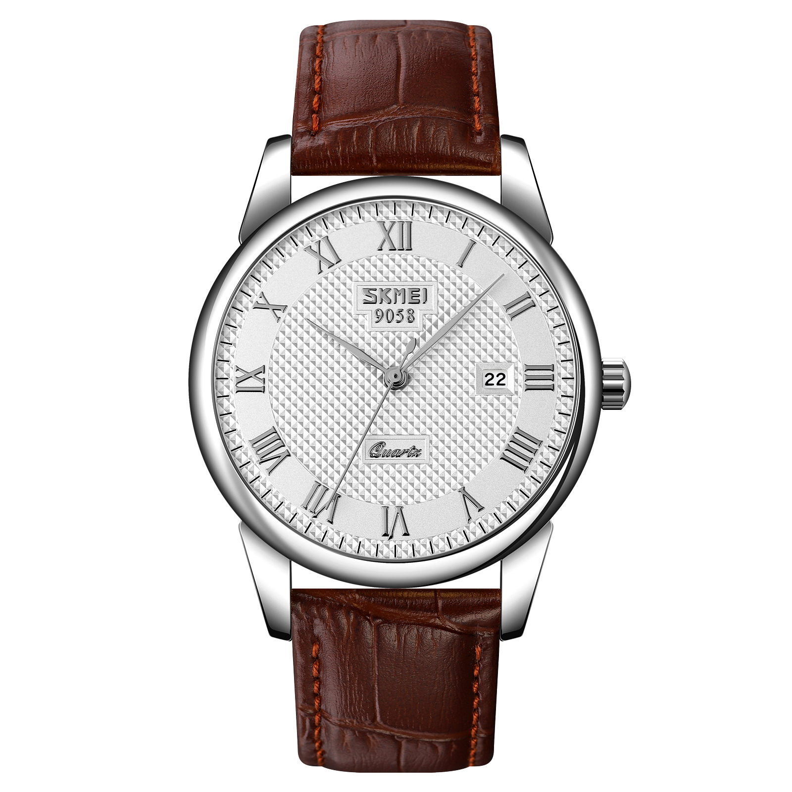 Momento cinturón marrón reloj de pareja escalas romanas calendario reloj de cuarzo reloj de negocios hombres y mujeres reloj al por mayor spot transfronterizo