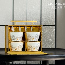 鎏金碗勺套装四碗四勺餐具礼盒套装活动促销礼品批发碗勺套装餐具