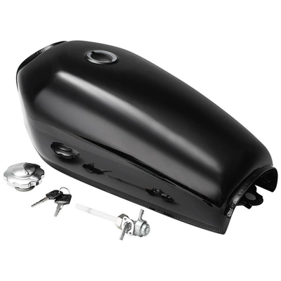 Neutral Cg125 Motorcycle Retro Fuel tank - bright-black-send-switch-fuel-tank-cap