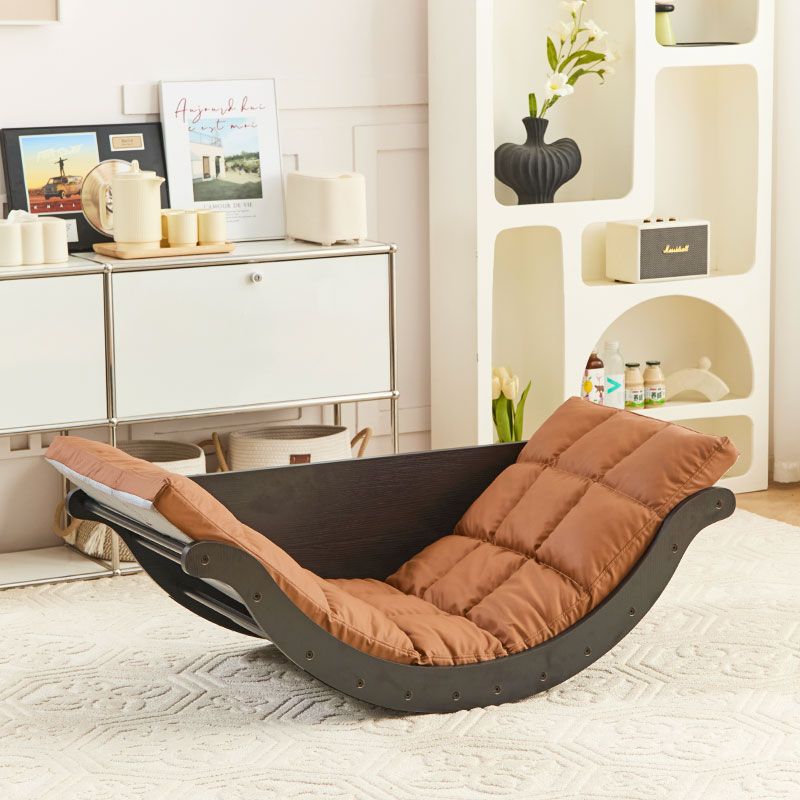 블랙] 달 흔들의자 - 브라운 쿠션 [고양이 스크래치 가죽]