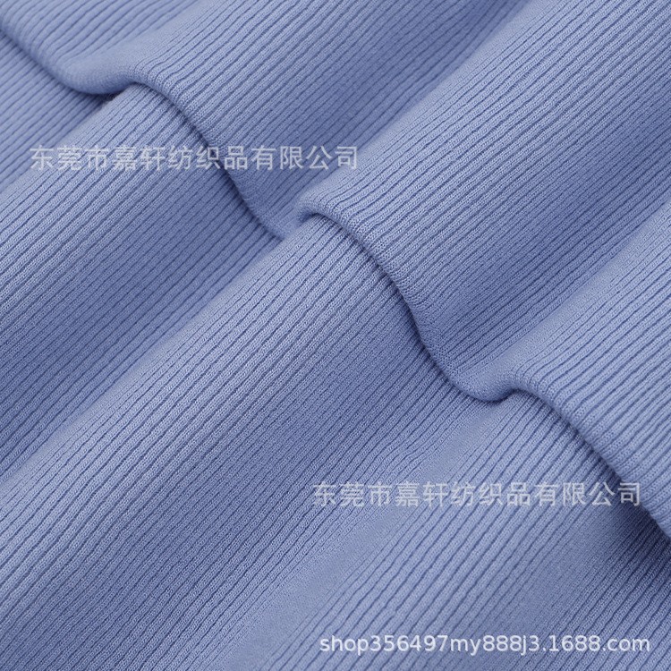 现货1x1法国罗纹260g人棉花纹螺纹T恤布料1*1打底家居服针织