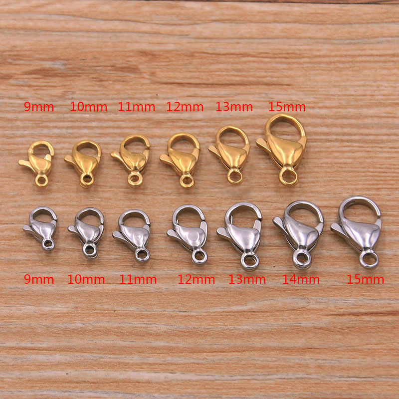 2-Color Stainless Steel Lobster Clasp Vacuum Electroplating Popul