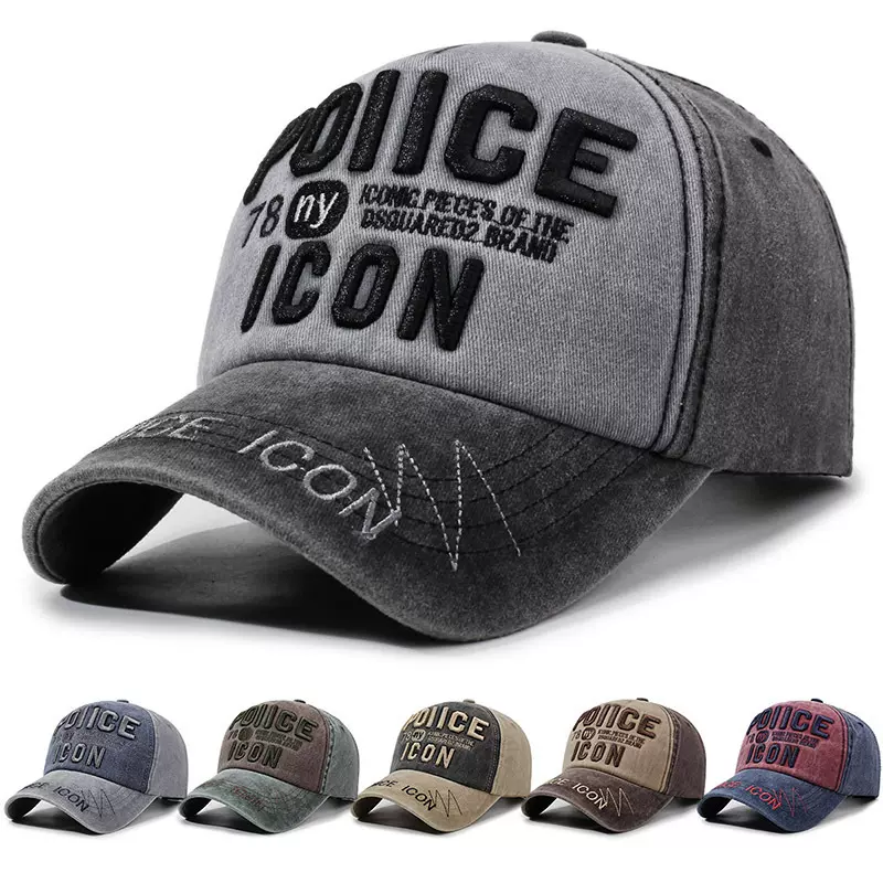 新款水洗做旧复古鸭舌帽男女街头百搭弯檐棒球帽软顶显脸小情侣潮