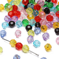 アクリル透明角珠菱形珠切面珠丸珠手作りDIY手珠ブレスレット携帯チェーン部品