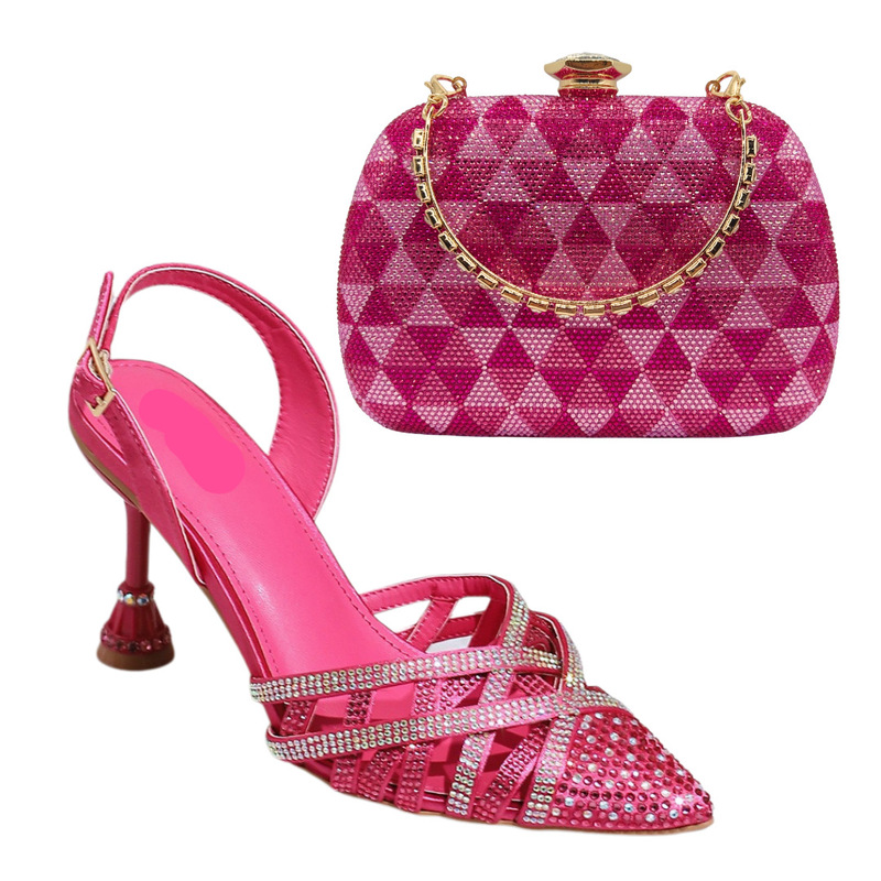Carefully Selected Italian Designer Shoes New Stiletto Sandals Wedding Banquet Rhinestone Pointed Toe Women's Shoes