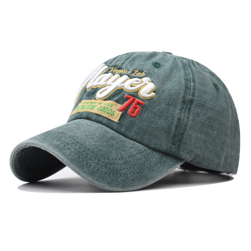 Nuevo sombrero de béisbol transfronterizo jugador de algodón lavado sombrero de sol bordado estilo coreano gorra de pico de los hombres