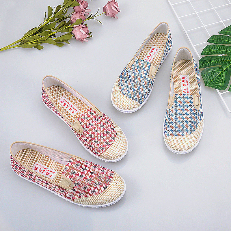 new pattern Old Beijing Cloth shoes summer ventilation Flat bottom Net surface Women's Shoes work daily Baotou Sandals Flat shoes
