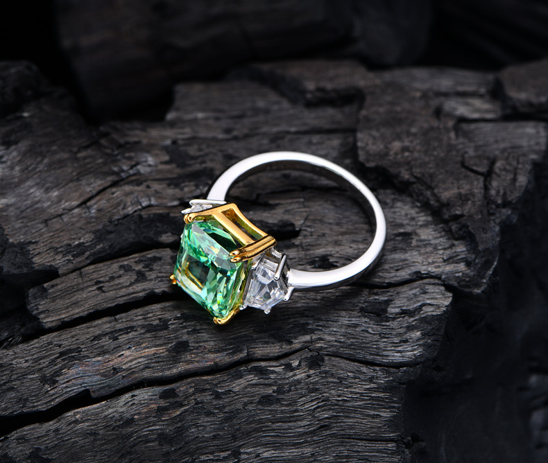 Fashion Geometric Sterling Silver Inlay Zircon Rings 1 Piece