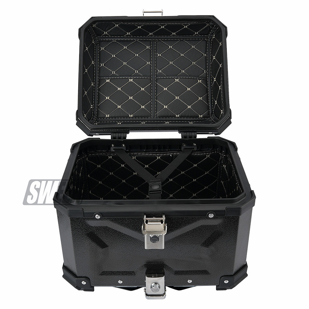 New 45L motorcycle aluminum alloy three-sided embossed tail box No. 9 calf rear tail box electric car large trunk