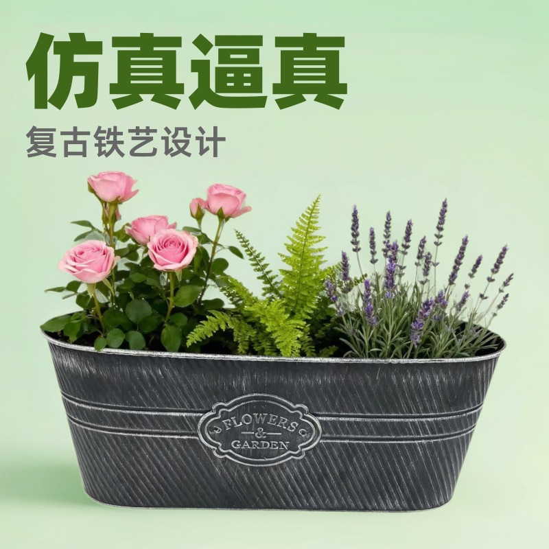 High-End Artificial Flowers for Home Decoration, Living Room Entrance, New Chinese-Style Homestay, Iron Flower Pots, Creative Flower Vases, Flower Arrangements