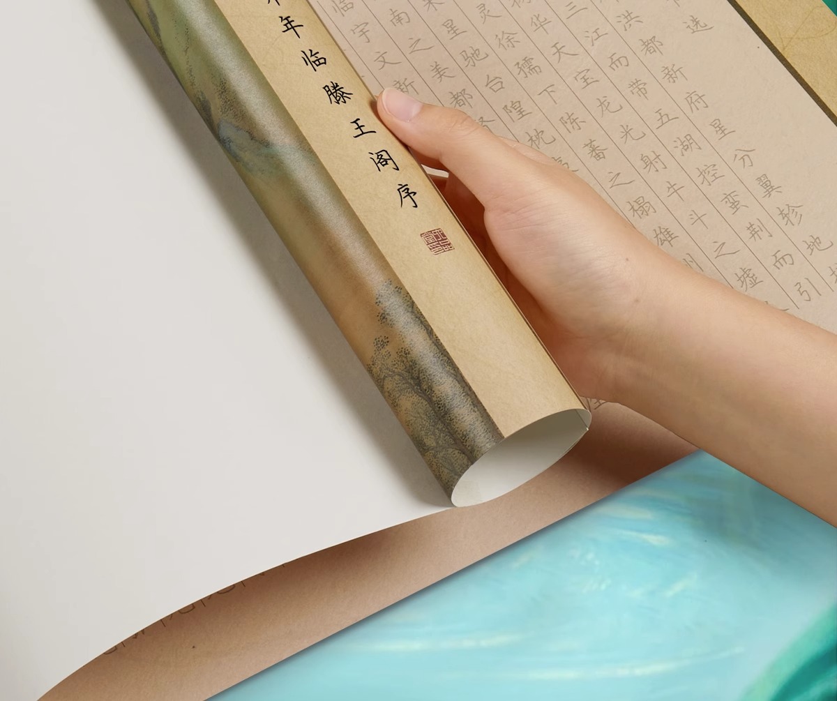 【中国直邮】 六品堂 长卷轴字帖 5张套装 送钢笔 临摹练字 成人正楷 硬笔书法 送礼 礼品