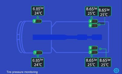 Tire pressure monitoring system RV truck tire pressure Android - usb-6-wheel-truck-external-8bar
