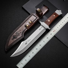 跨境热卖厂家现货龙骨一体直刀户外野营求生开山刀锋利耐用