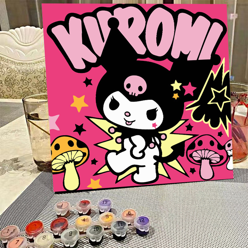 デジタル油絵diyの塗り絵の子供は漫画のアニメを埋めて色を塗ります。|undefined