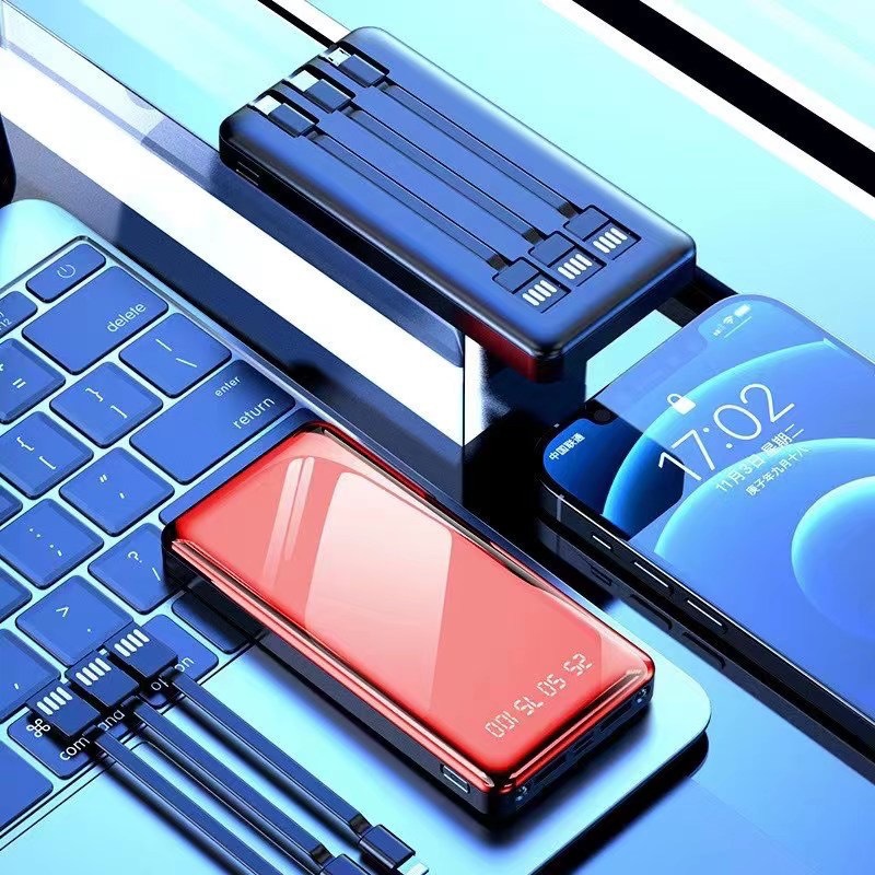 Pantalla digital de salida compartida de tres líneas al aire libre de 20000 mAh fuente de alimentación móvil de gran capacidad de carga de teléfono móvil portátil