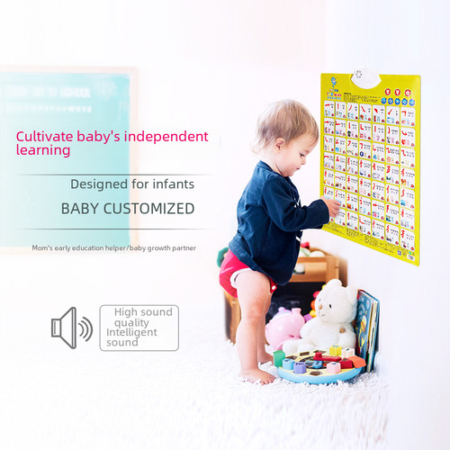 Lele Fish Children's Embossed Sound Picture Chart Cognitive Early Education Educational Toy Pinyin and Numbers Learning Dropshipping