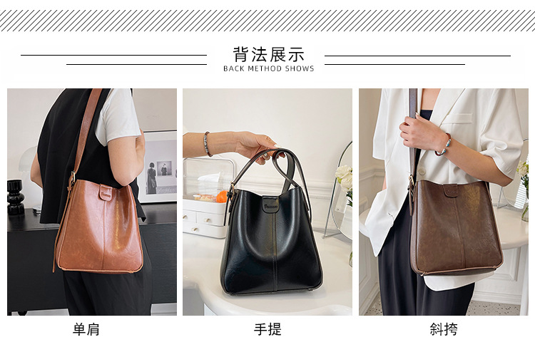 New fashionable and versatile women's single-shoulder bag and women's bag, a best-selling large-capacity bucket bun for European and American foreign trade undefined