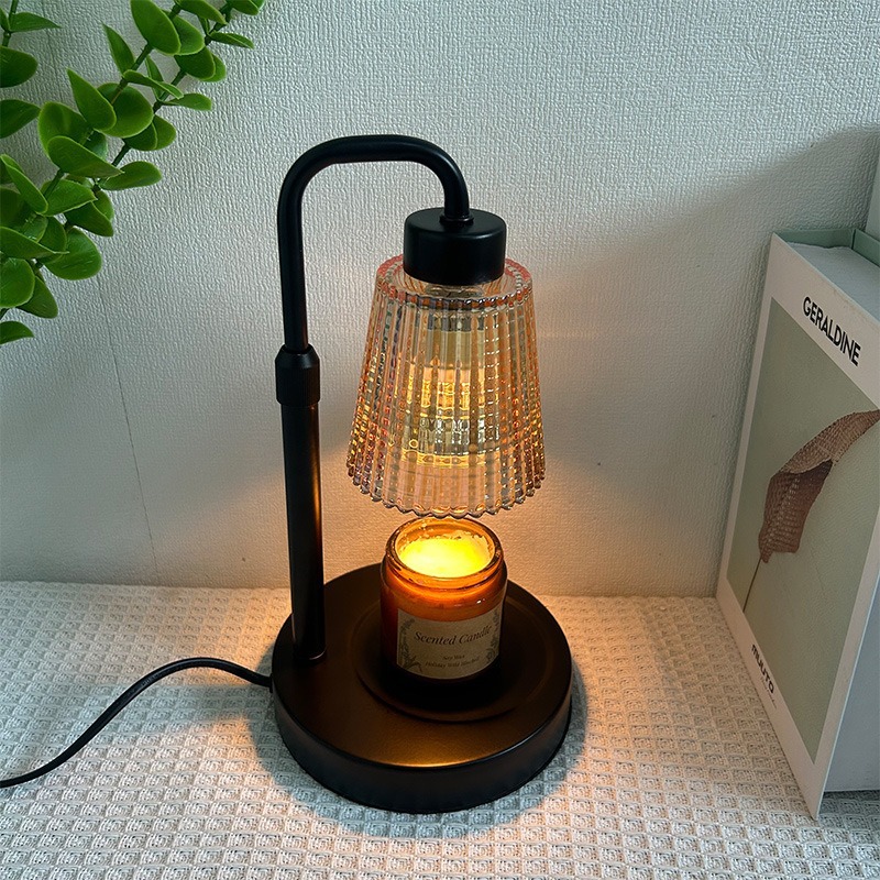 Los fabricantes suministran metal simple y ajustable lámpara de aromaterapia lámpara de cera de vidrio decorador regalo al por mayor