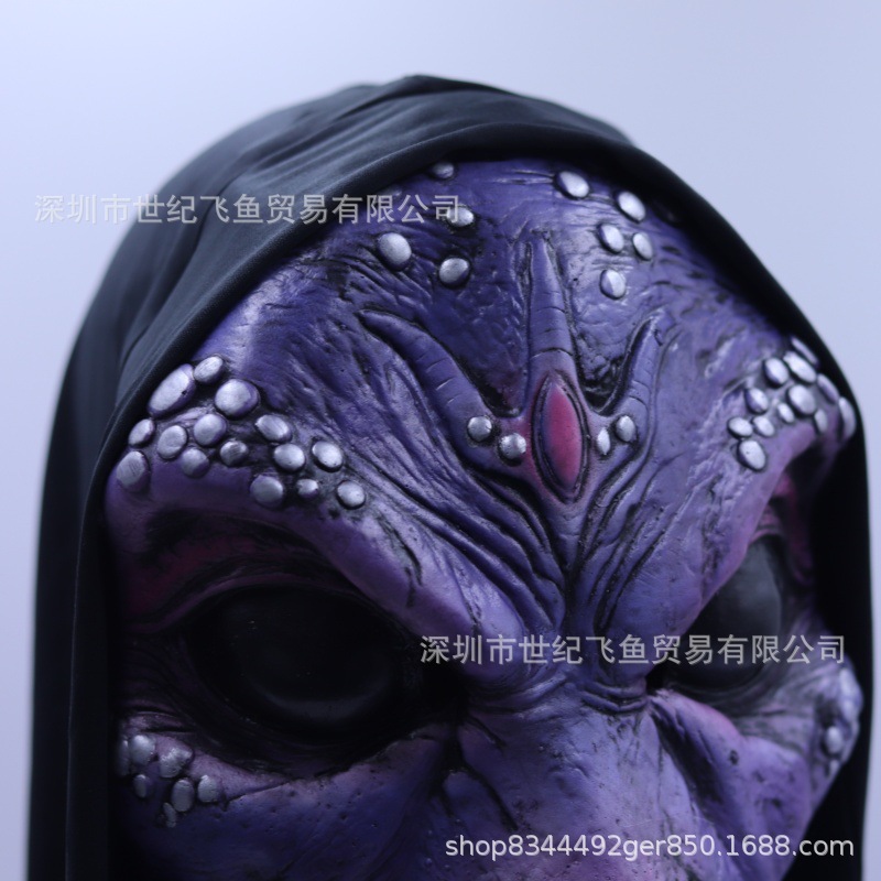 Máscara de bruja de terror fiesta de Halloween Máscara de bruja púrpura mágica