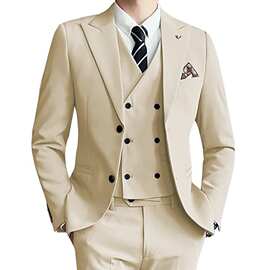 男士西装套装外贸混色西装三件套男士西服结婚礼服跨境西装男
