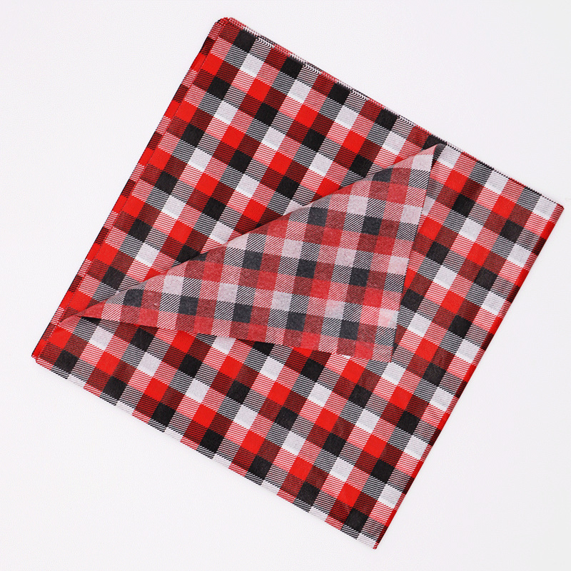 Ropa a cuadros de moda forro de regalo papel de tejido papel de copia en stock patrón opcional blanco y negro rojo verde 17g papel de algodón