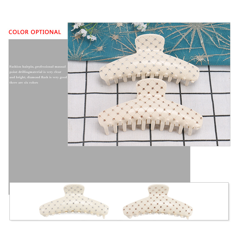 Fashion Rhombus Acetic Acid Sheets Inlay Rhinestones Hair Claws 1 Piece display picture 1