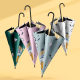 Creative leather handle straight rod black rubber sunscreen umbrella automatic opening umbrella small fresh men's and women's double sunny umbrella wholesale