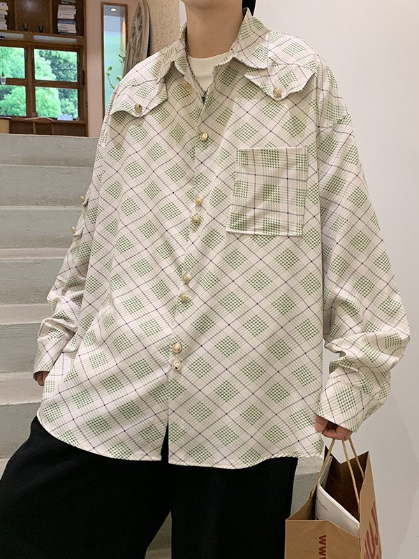 Camisa de manga larga de verano de estilo de Hong Kong de moda, chaqueta casual elegante suelta para hombre, marca de moda de primavera y otoño, camisa de todo fósforo ins