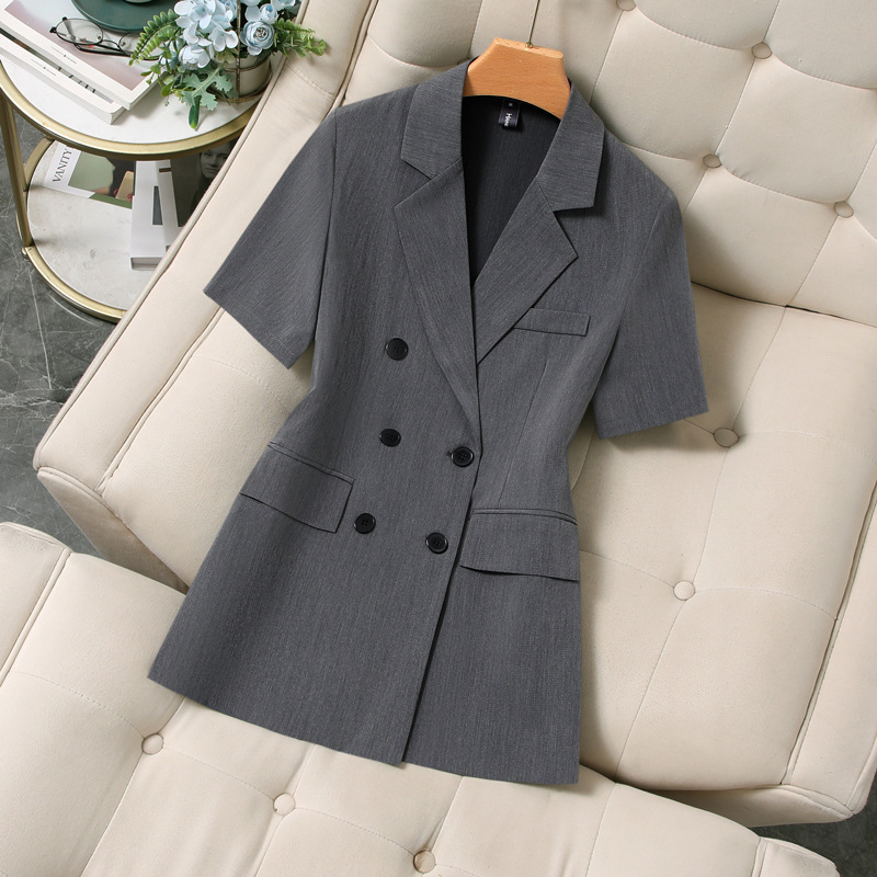 Xz188 Suit - Summer Thin Suit Plus Size Women's Clothing for Plus Size Women Short Sleeve Professional Interview Workwear Jacket