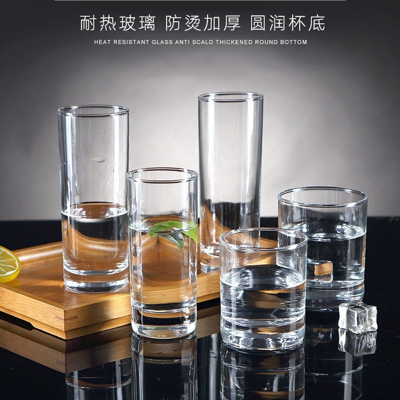 Tazas de agua de vidrio al por mayor tazas de té transparentes tazas de leche de desayuno tazas de cerveza al por mayor logotipo imprimible