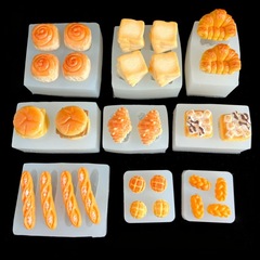 小鼻噶食玩小面包仿真微缩食玩硅胶模具牛角包面包捏捏乐硅胶模具