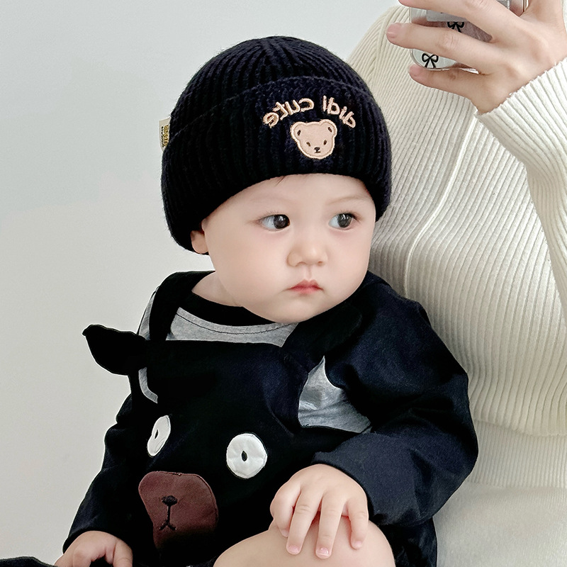Otoño y invierno gorra de piel de melón extranjera gorra de lana para bebés de un mes pequeño gorra de tejido para bebés