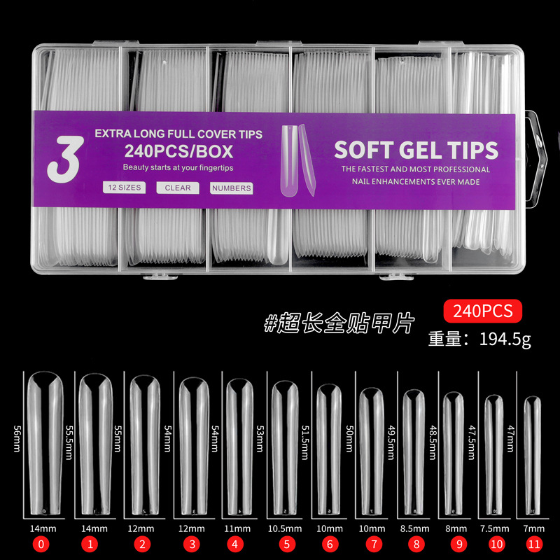 Parche de uñas súper largo y completo (240PCs)