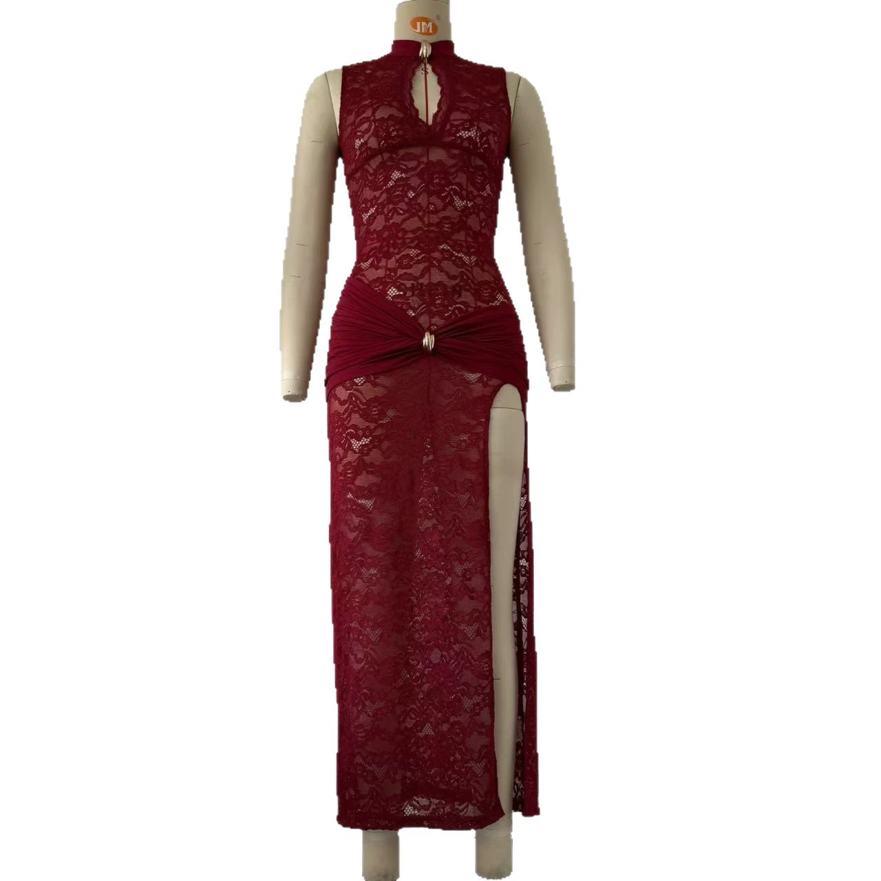Сексуальное кружевное платье, с slim fit, Женское, 100% полиэстер, с рукавами или без, размеры S–XXL