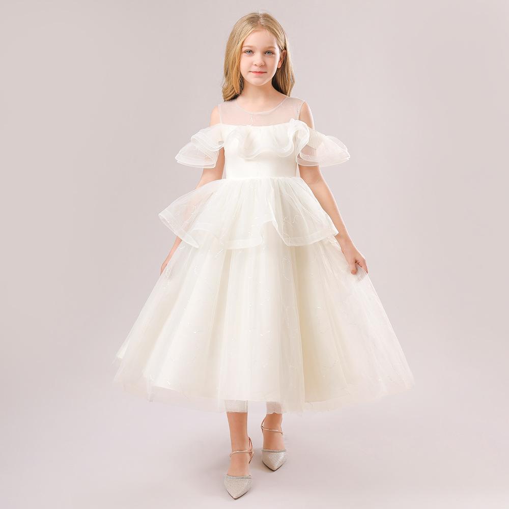 Vestido de los niños europeos y americanos vestido de princesa de las niñas niña de las flores niña pettiskirt niños piano traje de rendimiento