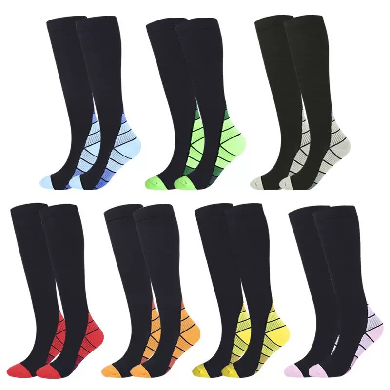 Cross-Border Gradient Elastic Socks Sports Pressure Socks for Men and Women Cycling Running Bicycle Calf Socks Long Compression Socks