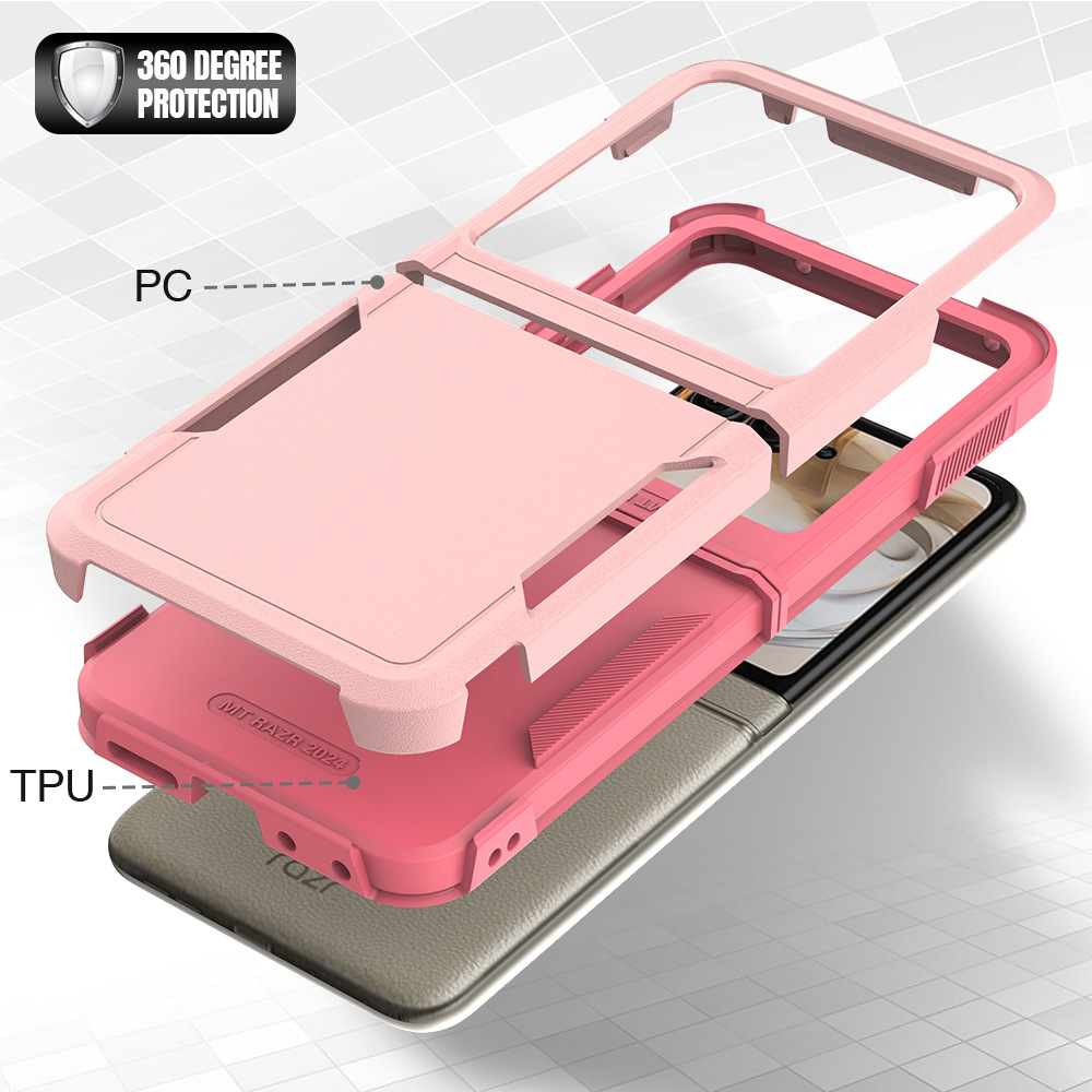 Aplicación transfronteriza Moto Razr 2024-2025 zarpa Estuche anticaídas dos en uno Tpu pc Estuche plegable para teléfono móvil
