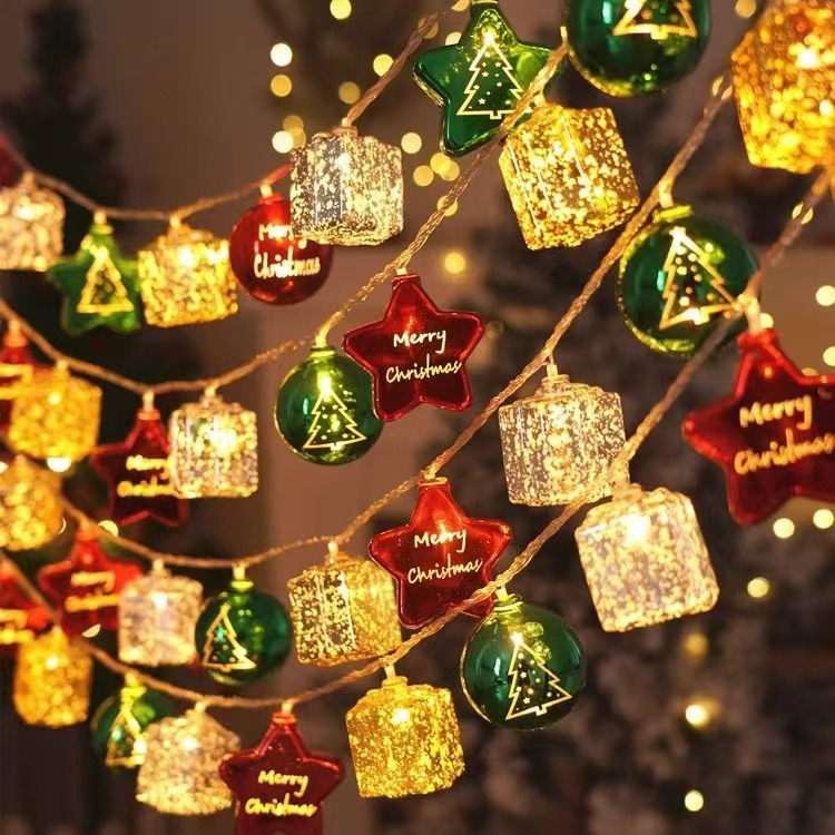 Navidad led light string mercado nocturno fiestas fiestas decoración del hogar pequeñas luces de color flash light string decoración de la habitación ins