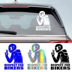 Foreign Trade Respect for Bikers Motorcycle Decal Creative Laser Car Body Sticker Personal Reflective Decorative Sticker