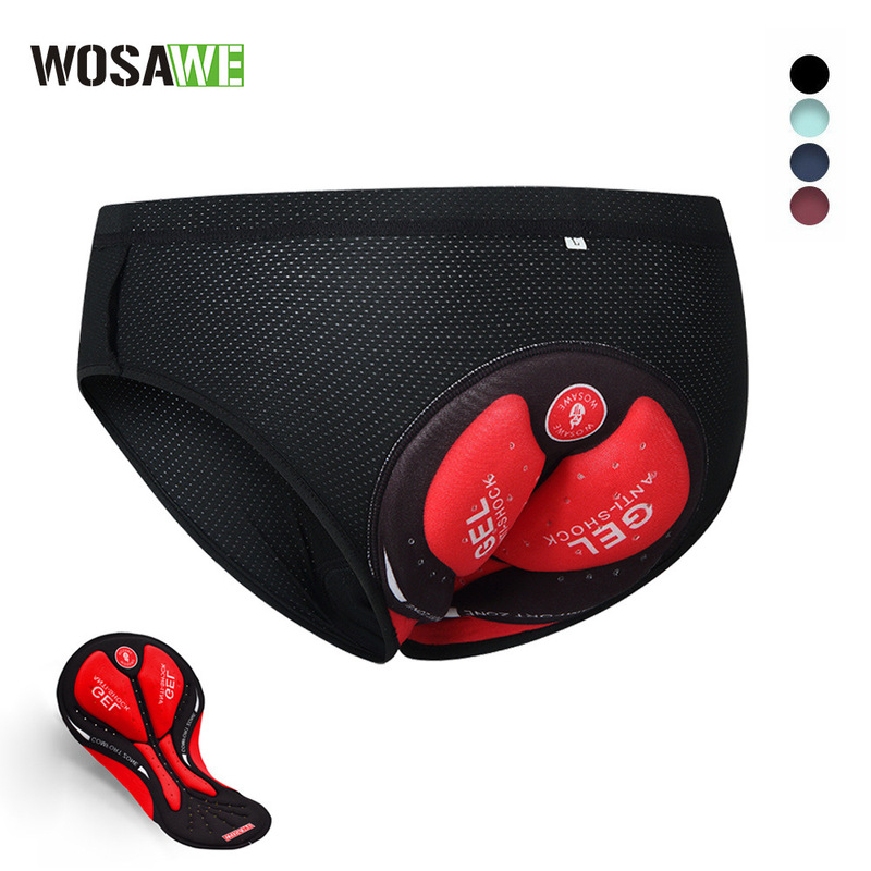 WOSAWE Men's Riding Briefs Comfortable Breathable Quick-drying Briefs Thickened Silicone Pad Bicycle Briefs